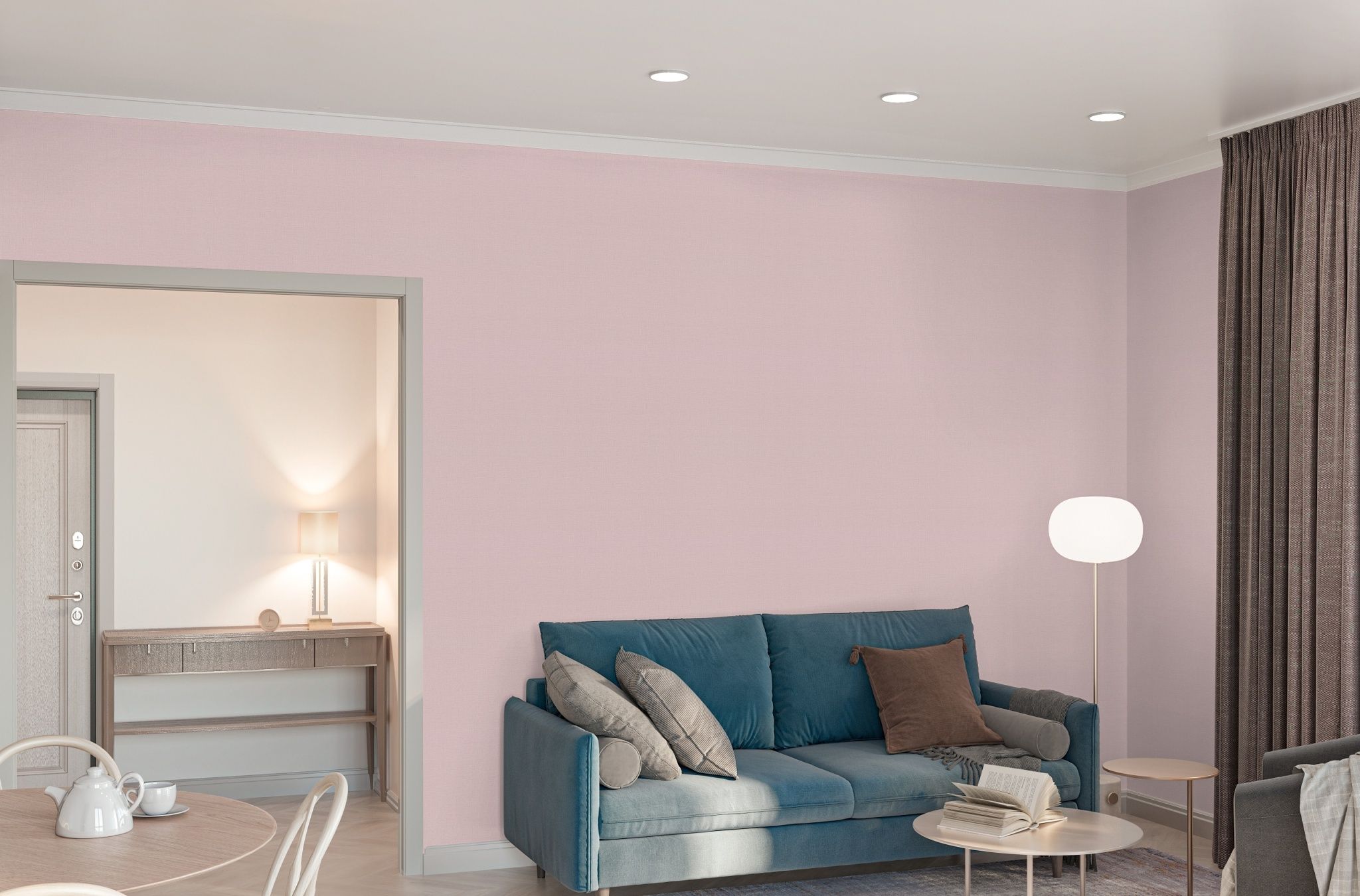 обои розового цвета