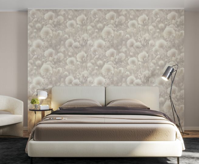 обои с флористикой в интерьере